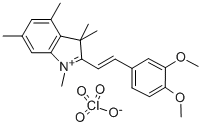 2-(2-(3,4-DIMETHOXYPHENYL)ETHENYL)-1,3,3,4,6-PENTAMETHYL-3H-INDOLIUM PERCHLORATE Structural