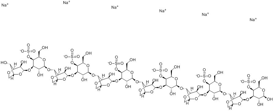 NEOCARRADODECAOSE 4(1),4(3),4(5),4(7),4(9),4(11)-HEXASULFATE HEXASODIUM SALT Structural