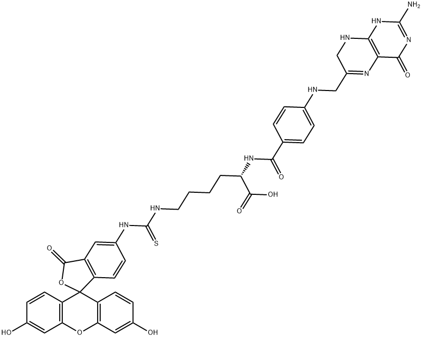 N(alpha)-pteroyl-N(epsilon)-(4'-fluoresceinthiocarbamoyl)lysine Structural