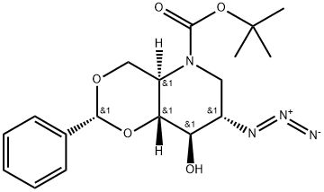 2-AZIDO-4,6-O-BENZYLIDENE-N-(TERT-BUTOXYCARBONYL)-1,2,5-TRIDEOXY-1,5-IMINO-D-GLUCITOL