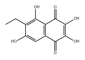 6-Ethyl-2,3,5,7-tetrahydroxy-1,4-naphthoquinone Structural