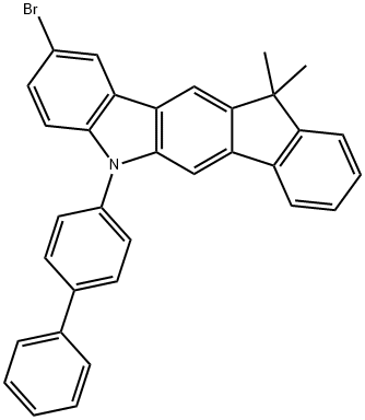 Indeno[1,2-b]carbazole, 5-[1,1'-biphenyl]-4-yl-2-broMo-5,11-dihydro-11,11-diMethyl- Structural