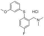 Benzenemethanamine, 5-fluoro-2-((3-methoxyphenyl)thio)-N,N-dimethyl-,  hydrochloride