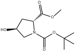 N-Boc-Trans-4-Hydroxy-D-proline methyl ester Structural