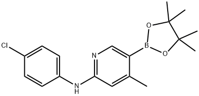 N-(4-chlorophenyl)-4-Methyl-5-(4,4,5,5-tetraMethyl-1,3,2-dioxaborolan-2-yl)pyridin-2-aMine Structural