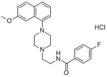 4-FLUORO-N-[2-[4-(7-METHOXY-1-NAPHTHALENYL)-1-PIPERAZINYL]ETHYL]BENZAMIDE HYDROCHLORIDE