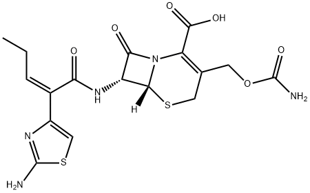 (6R,7R)-3-[[(Aminocarbonyl)oxy]methyl]-7-[[(2Z)-2-(2-amino-4-thiazolyl)-1-oxo-2-pentenyl]amino]-8-oxo-5-thia-1-azabicyclo[4.2.0]oct-2-ene-2-carboxylic acid