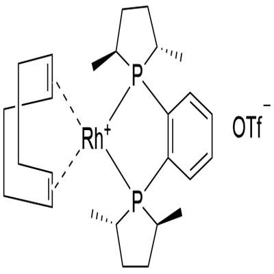 (-)-1,2(2R,5R)-2,5-(DIMETHYLPHOSPHOLANO)BENZENE(CYCLOOCTADIENE)RHODIUM(I)TRIFLUOROMETHANESULFONATE Structural