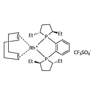 (-)-1,2-BIS((2R,5R)-2,5-DIETHYLPHOSPHOLANO)BENZENE(CYCLOOCTADIENE)RHODIUM(I)TRIFLUOROMETHANESULFONATE Structural