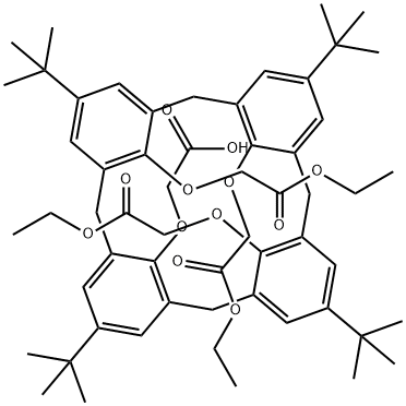 4-TERT-BUTYLCALIX[4]ARENE-TETRAACETIC ACID TRIETHYL ESTER Structural