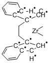 rac-Ethylenebis(1-indenyl)dimethylzirconium  Structural
