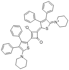 1-(3,4-Diphenyl-5-piperidino-thien-2-yl)-3-(2,5-dihydro-3,4-diphenyl-5-piperidin-1-ylidene-onium-thien-2-ylidene)-2-oxo-cyclobuten-4-olate