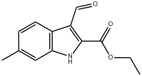 1H-INDOLE-2-CARBOXYLIC ACID,3-FORMYL-6-METHYL-,ETHYL ESTER Structural