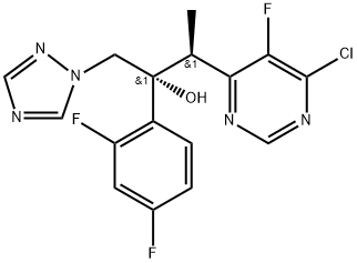 4-Pyrimidineethanol, 6-chloro-α-(2,4-difluorophenyl)-5-fluoro-β-methyl-α-(1H-1,2,4-triazol-1-ylmethyl)-, (αR,βS)-rel- Structural