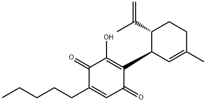 3-HYDROXY-2-[(1R,6R)-3-METHYL-6-(1-METHYLETHENYL)-2-CYCLOHEXENE-1-YL]-5-PENTYL-2,5-CYCLOHEXADIENE-1,4-DIONE Structural