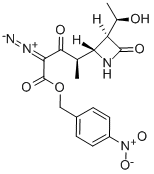 (3S,4R)-3-[(1R)-1-Hydroxyethyl]-4-[(1R)-1-methyl-3-diazo-3-(p-nitrobenzyloxycarbonyl)-2-oxopropyl]azetidin-2-one Structural