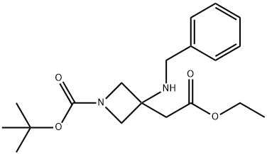 tert-butyl 3-(benzylaMino)-3-(2-ethoxy-2-oxoethyl)azetidine-1-carboxylate Structural
