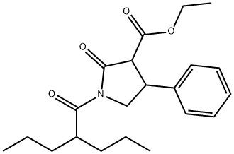 3-Carbethoxy-1-(dipropylacetyl)-4-phenyl-2-pyrrolidinone Structural