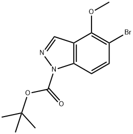 tert-butyl 5-broMo-4-Methoxy-1H-indazole-1-carboxylate Structural