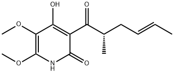 (-)-4-Hydroxy-5,6-dimethoxy-3-[(E)-2-methyl-1-oxo-4-hexenyl]pyridine-2(1H)-one Structural