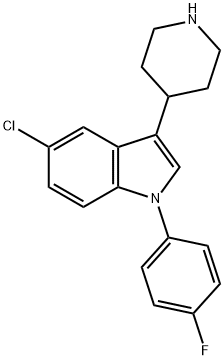 5-CHLORO-1-(4-FLUORO-PHENYL)-3-PIPERIDIN-4-YL-1H-INDOLE Structural