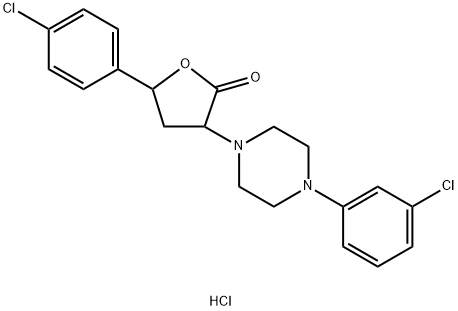 2(3H)-Furanone, dihydro-5-(4-chlorophenyl)-3-(4-(3-chlorophenyl)-1-pip erazinyl)-, monohydrochloride Structural