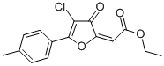 Acetic acid, (4-chloro-5-(4-methylphenyl)-3-oxo-2(3H)-furanylidene)-,  ethyl ester Structural