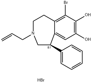 R(+)-6-BROMO-7,8-DIHYDROXY-3-ALLYL-1-PHENYL-2,3,4,5-TETRAHYDRO-1H-3-BENZAZEPINE HYDROBROMIDE