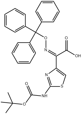 (Z)-2-(2-Boc-aminothiazole-4-yl-)-2-trityloxyiminoacetic acid Structural