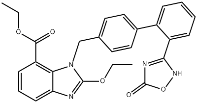 1H-BenziMidazole-7-carboxylic acid, 1-[[2'-(2,5-dihydro-5-oxo-1,2,4-oxadiazol-3-yl)[1,1'-biphenyl]-4-yl]Methyl] -2-ethoxy-, ethyl ester Structural Picture