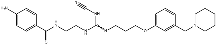 4-AMINO-N-[2-[[(CYANOAMINO)[[3-[3-(1-PIPERIDINYLMETHYL)PHENOXY]PROPYL]IMINO]METHYL]AMINO]ETHYL]BENZAMIDE