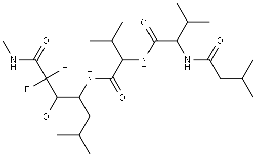 isovaleryl-valyl-valyl-(4-amino-2,2-difluoro-3-hydroxy-N,6-dimethylheptanamide) Structural