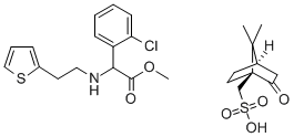 BENZENEACETIC ACID, 2-CHLORO-A-[[2-(2-THIENYL)ETHYL]AMINO]-, METHYL ESTER, (+)-, (1S)-7,7-DIMETHYL-2-OXOBICYCLO[2.2.1]HEPTANE-1-METHANESULFONATE