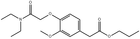 propyl 4-diethylcarbamoylmethoxy-3-methoxyphenylacetate Structural