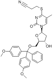 S4-(2-CYANOETHYL)-5'-O-(DIMETHOXYTRITYL)-4-THIOTHYMIDINE Structural