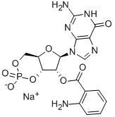 GUANOSINE 3',5'-CYCLIC MONOPHOSPHATE, 2'-O-ANTHRANILOYL-, SODIUM SALT