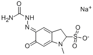 sodium 5-[(aminocarbonyl)hydrazono]-2,3,5,6-tetrahydro-1-methyl-6-oxo-1H-indole-3-sulphonate Structural