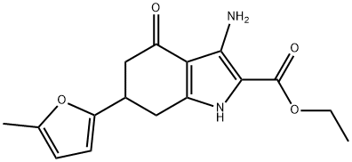 ethyl 3-amino-6-(5-methyl-2-furyl)-4-oxo-4,5,6,7-tetrahydro-1H-indole-2-carboxylate Structural