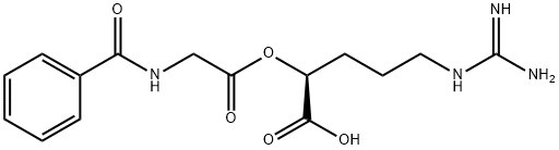 (S)-2-(2-BENZOYLAMINO-ACETOXY)-5-GUANIDINO-PENTANOIC ACID HYDROCHLORIDE SALT Structural