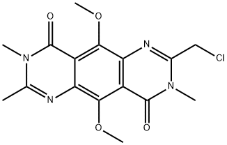 Pyrimido[4,5-g]quinazoline-4,9-dione,  2-(chloromethyl)-3,8-dihydro-5,10-dimethoxy-3,7,8-trimethyl- Structural