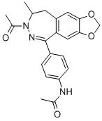 1-(4-Acetylaminophenyl)-3-acetyl-4-methyl-7,8-methylenedioxy-3,4-dihyd ro-5H-2,3-benzodiazepine Structural