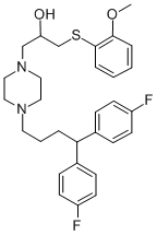 1-Piperazineethanol, 4-(4,4-bis(4-fluorophenyl)butyl)-alpha-(((2-metho xyphenyl)thio)methyl)-