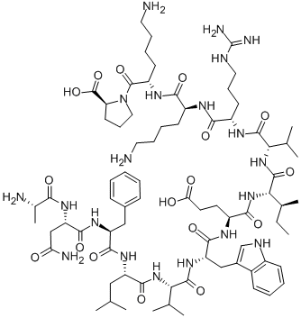 H-ALA-ASN-PHE-LEU-VAL-TRP-GLU-ILE-VAL-ARG-LYS-LYS-PRO-OH Structural