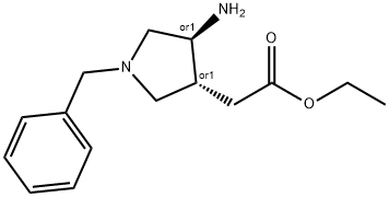 trans-(4-Amino-1-benzylpyrrolidin-3-yl)-acetic acid ethyl ester Structural