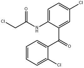 2-Chloro-N-[4-chloro-2-(2-chlorobenzoyl)phenyl]acetamide Structural