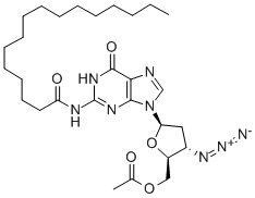 5'-O-ACETYL-3'-AZIDO-N2-PALMITOYL-2',3'-DIDEOXYGUANOSINE Structural