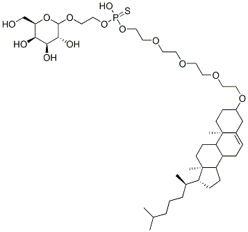 O-(11-(5-cholesten-3-yloxy)3,6,9-trioxaundecyl) O-(2-(galactopyranosyloxy)ethyl) phosphorothioate Structural