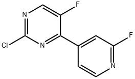 Pyrimidine, 2-chloro-5-fluoro-4-(2-fluoro-4-pyridinyl)- Structural