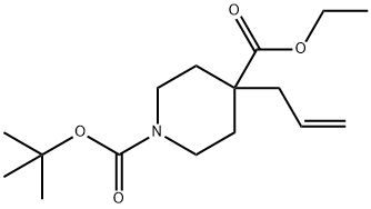 1,4-Piperidinedicarboxylic acid, 4-(2-propen-1-yl)-, 1-(1,1-dimethylethyl) 4-ethyl ester Structural