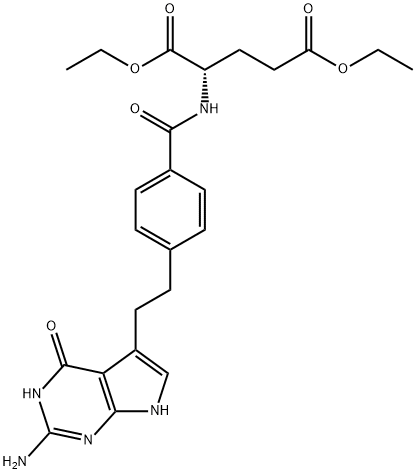 N-[4-[2-(2-Amino-4,7-dihydro-4-oxo-3H-pyrrolo[2,3-d]pyrimidin-5-yl)ethyl]benzoyl]-L-glutamic acid 1,5-diethyl ester Structural